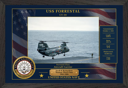 USS Forrestal CV-59 Framed Patriotic Photo