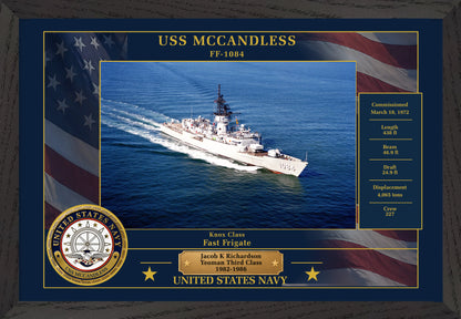 USS Mccandless FF-1084 Framed Patriotic Photo