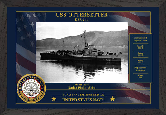 USS Ottersetter DER-244 Framed Patriotic Photo