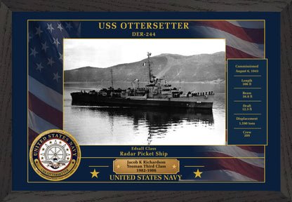 USS Ottersetter DER-244 Framed Patriotic Photo