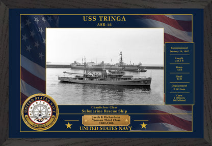 USS Tringa ASR-16 Framed Patriotic Photo