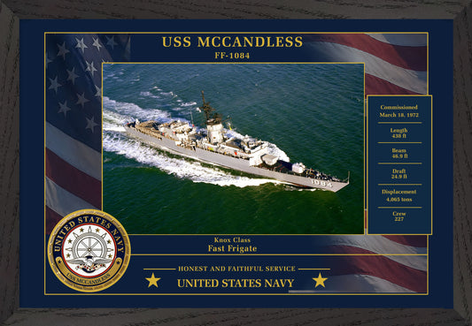 USS Mccandless FF-1084 Framed Patriotic Photo