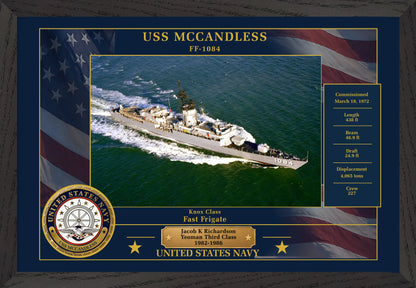 USS Mccandless FF-1084 Framed Patriotic Photo