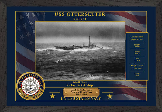 USS Ottersetter DER-244 Framed Patriotic Photo
