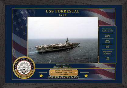 USS Forrestal CV-59 Framed Patriotic Photo