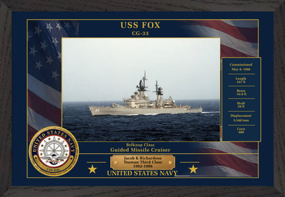 USS Fox CG-33 Framed Patriotic Photo