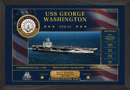 USS George Washington CVN-73 Framed Patriotic Art