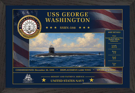 USS George Washington SSBN-598 Framed Patriotic Art