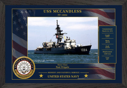 USS Mccandless FF-1084 Framed Patriotic Photo