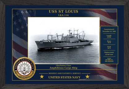USS St Louis LKA-116 Framed Patriotic Photo