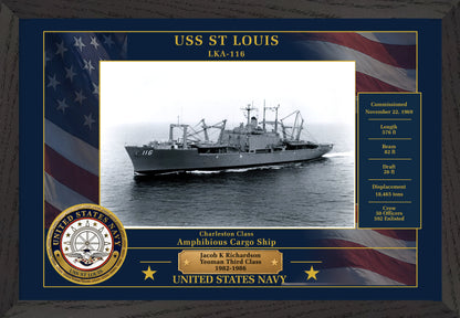 USS St Louis LKA-116 Framed Patriotic Photo