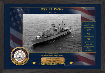 USS El Paso LKA-117 Framed Patriotic Photo