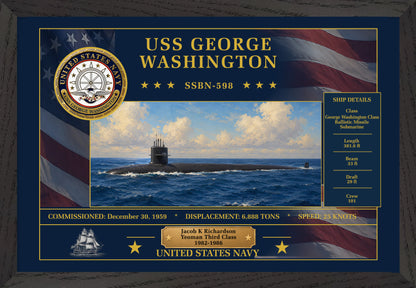 USS George Washington SSBN-598 Framed Patriotic Art