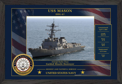 USS Mason DDG-87 Framed Patriotic Photo