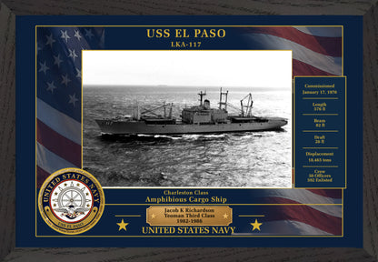 USS El Paso LKA-117 Framed Patriotic Photo