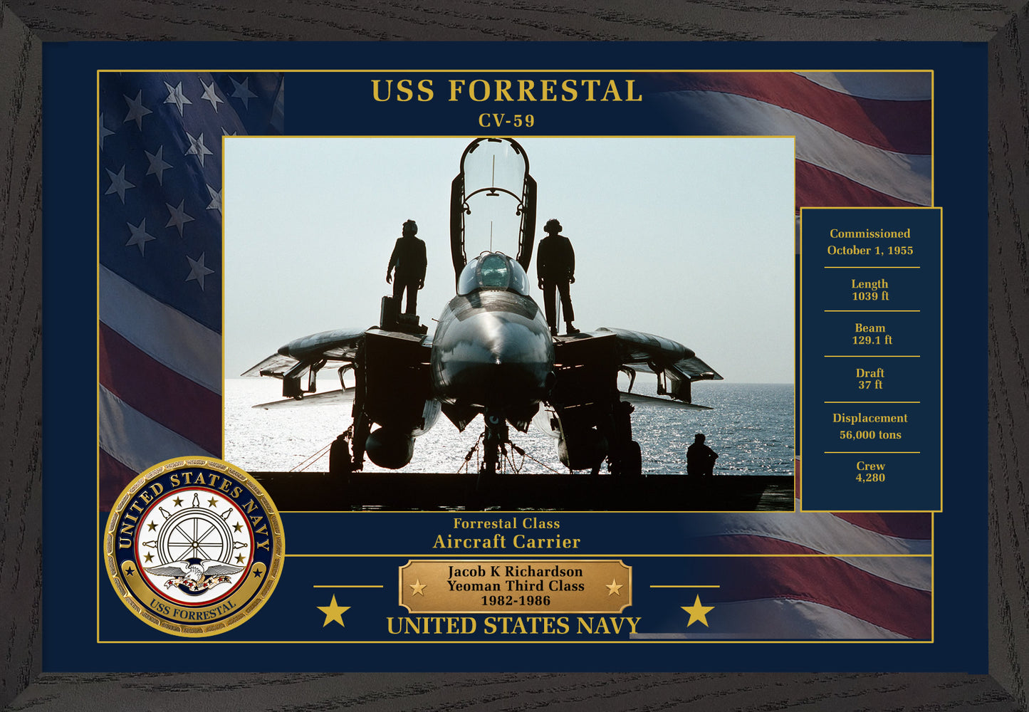 USS Forrestal CV-59 Framed Patriotic Photo