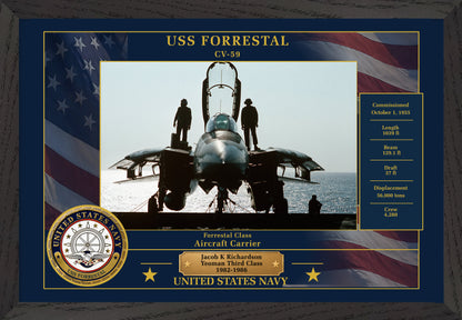 USS Forrestal CV-59 Framed Patriotic Photo