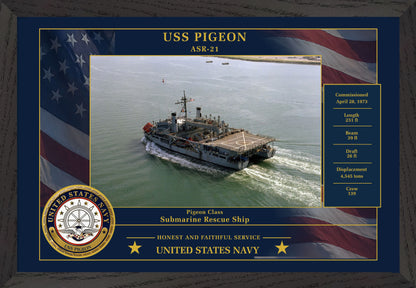 USS Pigeon ASR-21 Framed Patriotic Photo