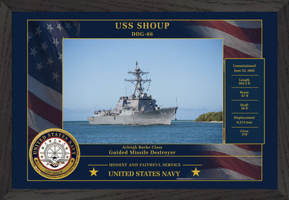 USS Shoup DDG-86 Framed Patriotic Photo