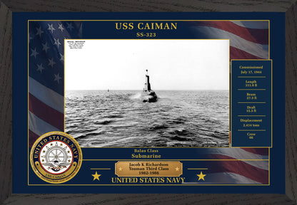 USS Caiman SS-323 Framed Patriotic Photo