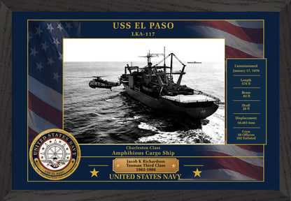 USS El Paso LKA-117 Framed Patriotic Photo