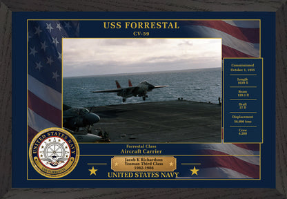 USS Forrestal CV-59 Framed Patriotic Photo