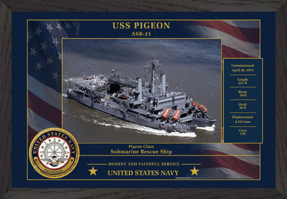 USS Pigeon ASR-21 Framed Patriotic Photo