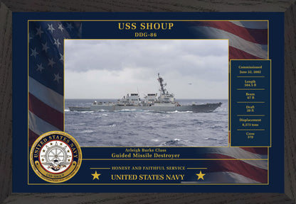 USS Shoup DDG-86 Framed Patriotic Photo