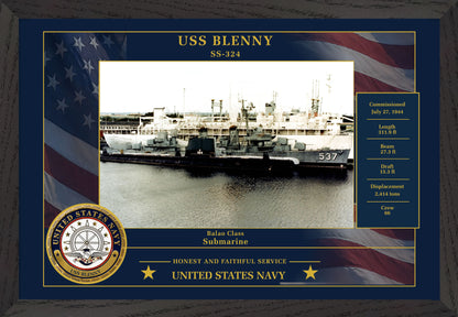 USS Blenny SS-324 Framed Patriotic Photo