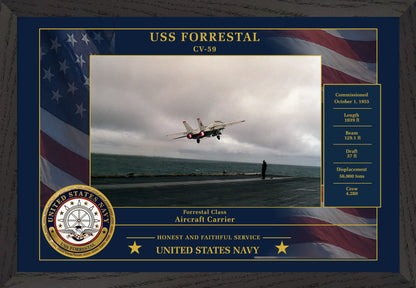 USS Forrestal CV-59 Framed Patriotic Photo