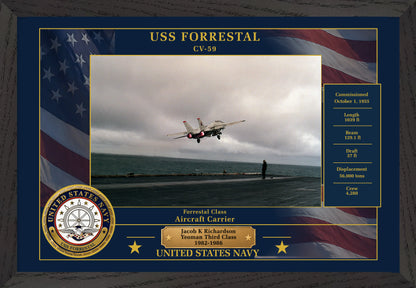 USS Forrestal CV-59 Framed Patriotic Photo