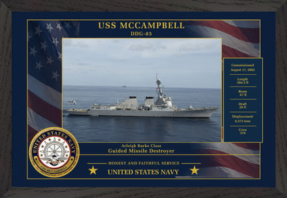 USS Mccampbell DDG-85 Framed Patriotic Photo