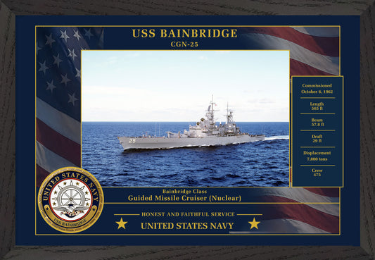 USS Bainbridge CGN-25 Framed Patriotic Photo