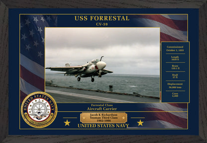 USS Forrestal CV-59 Framed Patriotic Photo