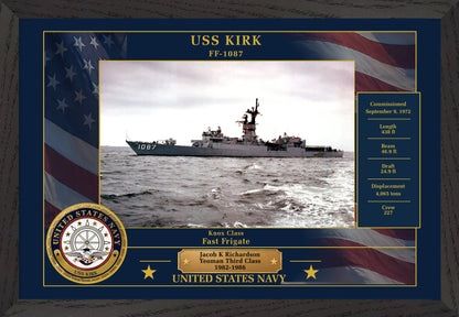 USS Kirk FF-1087 Framed Patriotic Photo