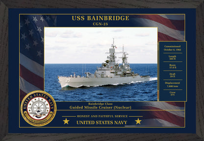 USS Bainbridge CGN-25 Framed Patriotic Photo