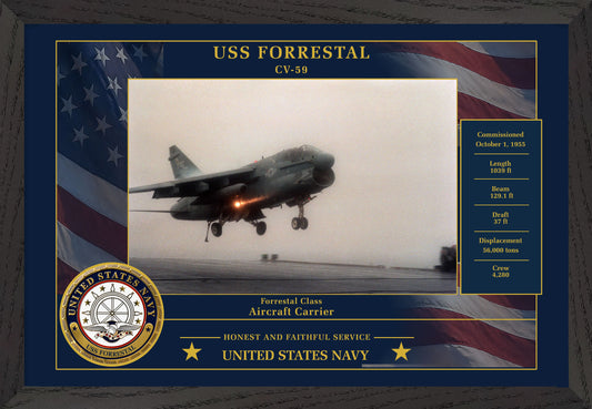 USS Forrestal CV-59 Framed Patriotic Photo