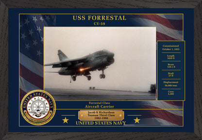 USS Forrestal CV-59 Framed Patriotic Photo