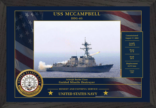 USS Mccampbell DDG-85 Framed Patriotic Photo