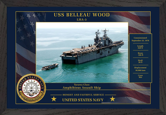 USS Belleau Wood LHA-3 Framed Patriotic Photo