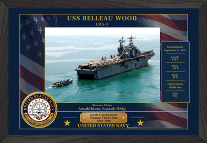 USS Belleau Wood LHA-3 Framed Patriotic Photo