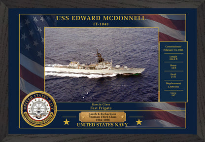 USS Edward Mcdonnell FF-1043 Framed Patriotic Photo
