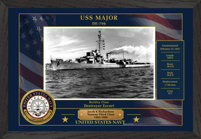USS Major DE-796 Framed Patriotic Photo
