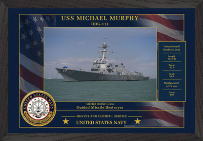 USS Michael Murphy DDG-112 Framed Patriotic Photo