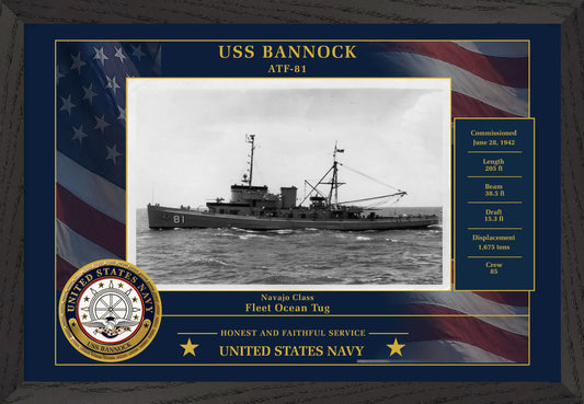 USS Bannock ATF-81 Framed Patriotic Photo