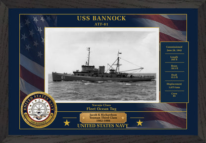 USS Bannock ATF-81 Framed Patriotic Photo