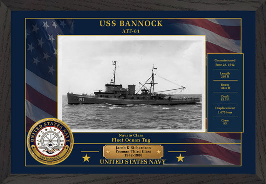 USS Bannock ATF-81 Framed Patriotic Photo