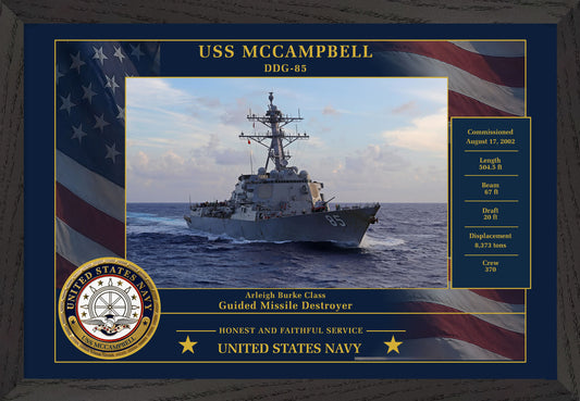 USS Mccampbell DDG-85 Framed Patriotic Photo