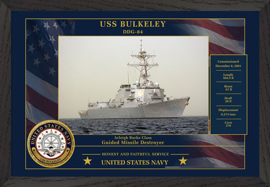 USS Bulkeley DDG-84 Framed Patriotic Photo