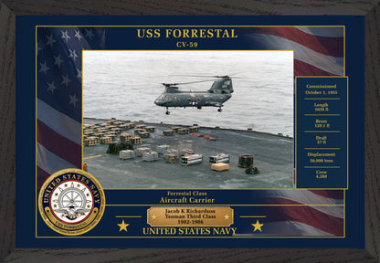 USS Forrestal CV-59 Framed Patriotic Photo